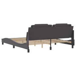 Cadre de lit sans matelas gris 180x200 cm similicuir 