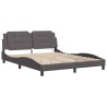 Cadre de lit avec LED sans matelas gris 160x200 cm 