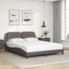 Cadre de lit avec LED sans matelas gris 160x200 cm 