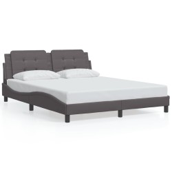 Cadre de lit avec LED sans matelas gris 160x200 cm 