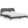 Cadre de lit avec LED sans matelas gris 160x200 cm 