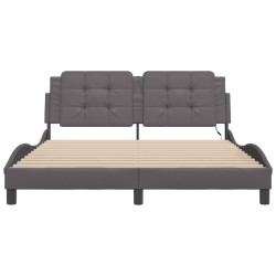Cadre de lit avec LED sans matelas gris 160x200 cm 