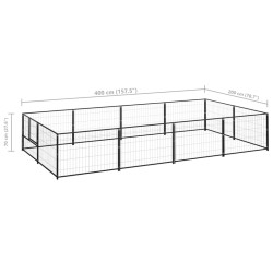 Chenil Noir 8 m² Acier 