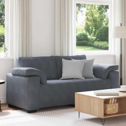 Canapé causeuse gris foncé 140 cm velours 