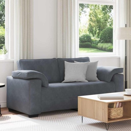 Canapé causeuse gris foncé 140 cm velours 