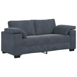 Canapé causeuse gris foncé 140 cm velours 