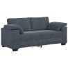 Canapé causeuse gris foncé 140 cm velours 