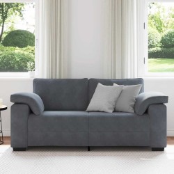 Canapé causeuse gris foncé 140 cm velours 