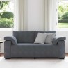 Canapé causeuse gris foncé 140 cm velours 