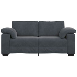 Canapé causeuse gris foncé 140 cm velours 