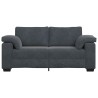 Canapé causeuse gris foncé 140 cm velours 