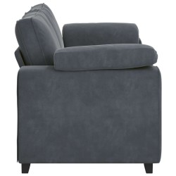 Canapé causeuse gris foncé 140 cm velours 