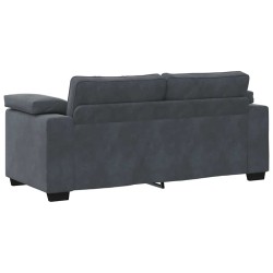 Canapé causeuse gris foncé 140 cm velours 