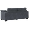 Canapé causeuse gris foncé 140 cm velours 