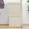 Tabourets de rangement pliables lot de 2 blanc crème Faux lin 