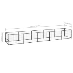 Chenil Noir 5 m² Acier 