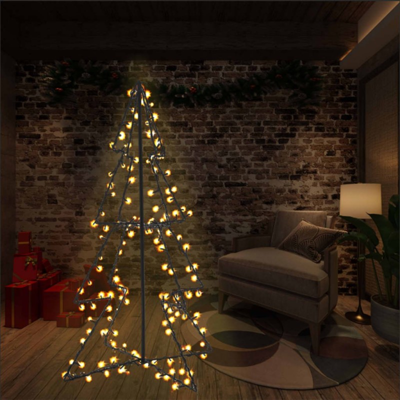 Arbre de Noël cône 160 LED d'intérieur/d'extérieur 78x120 cm 
