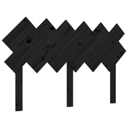 Tête de lit Noir 132x3x81 cm Bois massif de pin 
