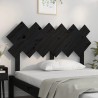 Tête de lit Noir 132x3x81 cm Bois massif de pin 