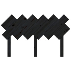 Tête de lit Noir 132x3x81 cm Bois massif de pin 