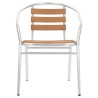 Chaises empilables de jardin lot de 4 Aluminium et WPC Argenté 
