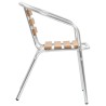 Chaises empilables de jardin lot de 4 Aluminium et WPC Argenté 