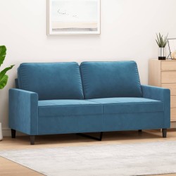 Canapé à 2 places Bleu 140 cm Velours 