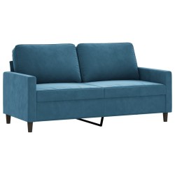 Canapé à 2 places Bleu 140 cm Velours 