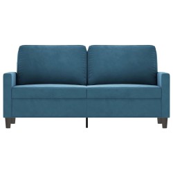 Canapé à 2 places Bleu 140 cm Velours 