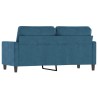 Canapé à 2 places Bleu 140 cm Velours 
