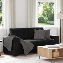 Canapé causeuse noir 140 cm velours 