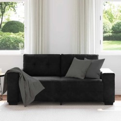 Canapé causeuse noir 140 cm velours 