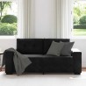 Canapé causeuse noir 140 cm velours 