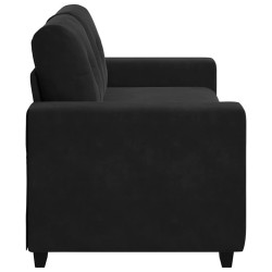 Canapé causeuse noir 140 cm velours 
