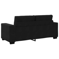 Canapé causeuse noir 140 cm velours 