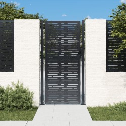 Portail de jardin anthracite 105x205 cm conception de carré 