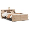 Lit bibliothèque sans matelas 120x190 cm bois de pin massif 