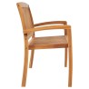 Banc 3 places empilable de jardin 159 cm Bois de teck solide 
