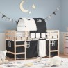Lit mezzanine enfants avec tunnel sans matelas 90x200 cm 
