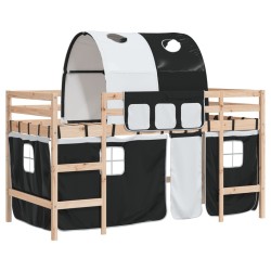 Lit mezzanine enfants avec tunnel sans matelas 90x200 cm 