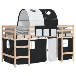 Lit mezzanine enfants avec tunnel sans matelas 90x200 cm 