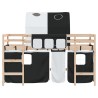 Lit mezzanine enfants avec tunnel sans matelas 90x200 cm 