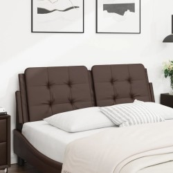 Coussin de tête de lit marron 120 cm similicuir 