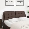 Coussin de tête de lit marron 120 cm similicuir 
