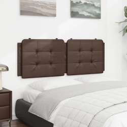 Coussin de tête de lit marron 120 cm similicuir 
