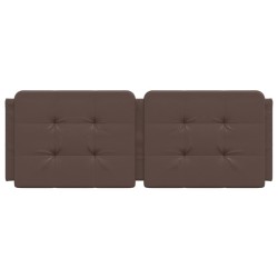Coussin de tête de lit marron 120 cm similicuir 
