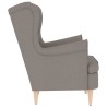 Fauteuil taupe 74x84x100 cm tissu 