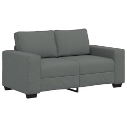 Canapé à 2 places gris foncé 120 cm tissu 