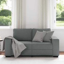 Canapé à 2 places gris foncé 120 cm tissu 