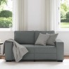 Canapé à 2 places gris foncé 120 cm tissu 